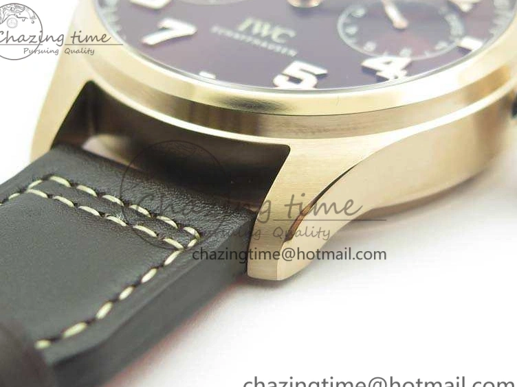 MIROTIME 0125 Popular Big Pilot Real PR IW502706 RG YLF 1:1 Best Edition Brown Dial On Calfskin Strap A 7223